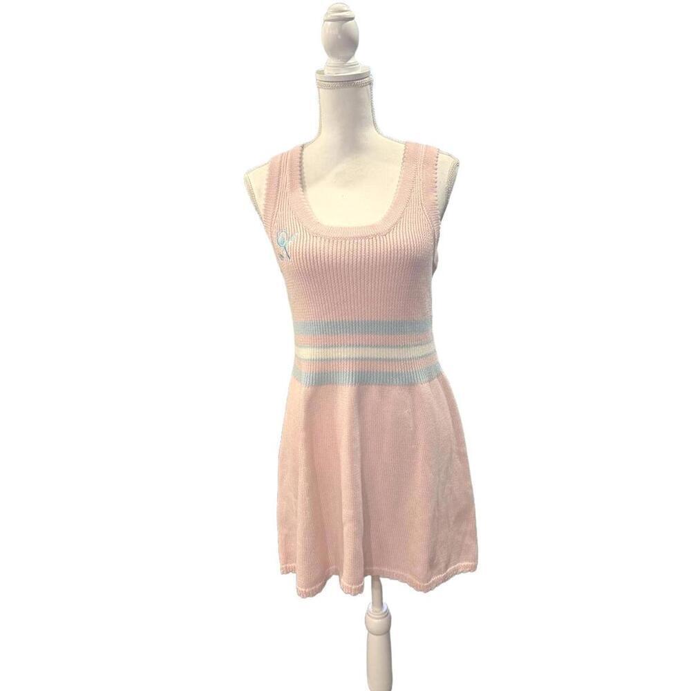 LoveShackFancy Indiana Pink Knit Mini Dress, Large NWT